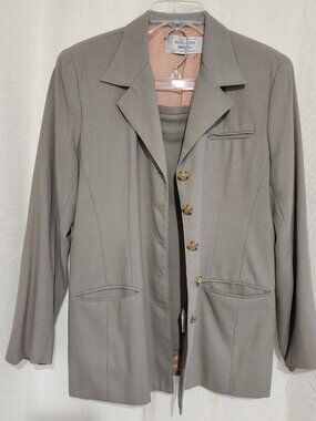 Vintage Beechers Brook Women's Skirt Suit Set Grey Size 12